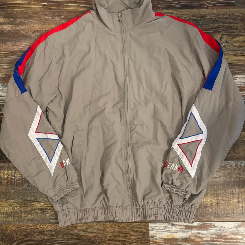 Raw Gear Men’s Windbreaker Grey Size Large Full Zip